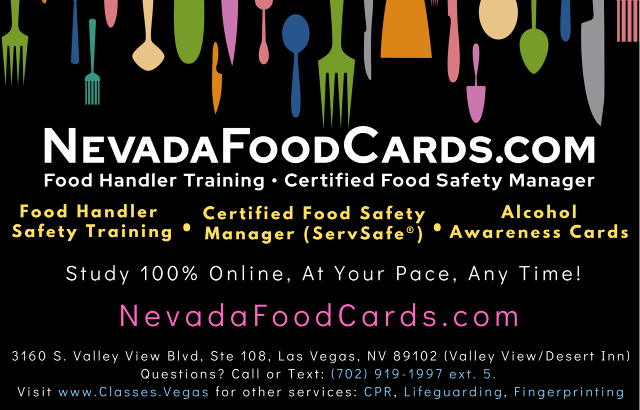 Nevada Food Cards Food Handler Training & Food Safety Manager